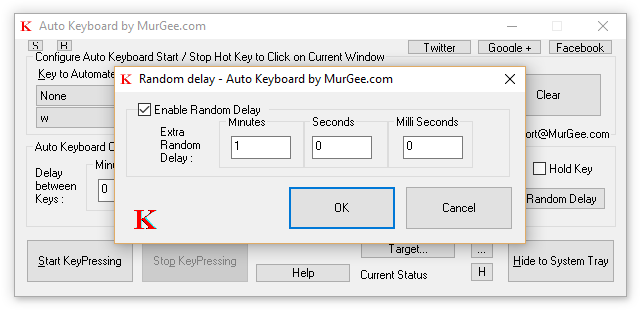 Auto Key Presser with Random Time Delay Simulate Human Key pressing with Random Time Delay in Auto Key Presser
