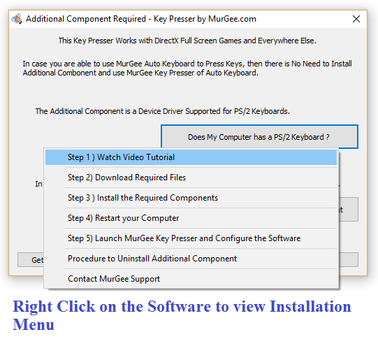 Installation Steps for Installing Key Presser for Games Installation Steps in Right Click Menu of Key Presser Installer