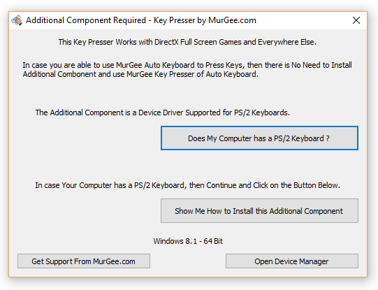 Key Presser for Direct X Games Installation Screen Installation Screen of Key Presser for Games
